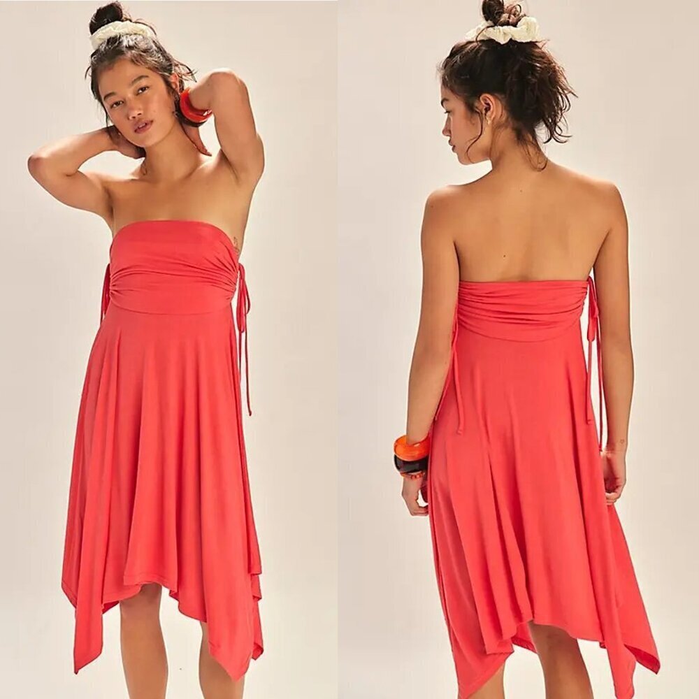 NWT New Free People Zella Convertible Skirt In Corallish Size L